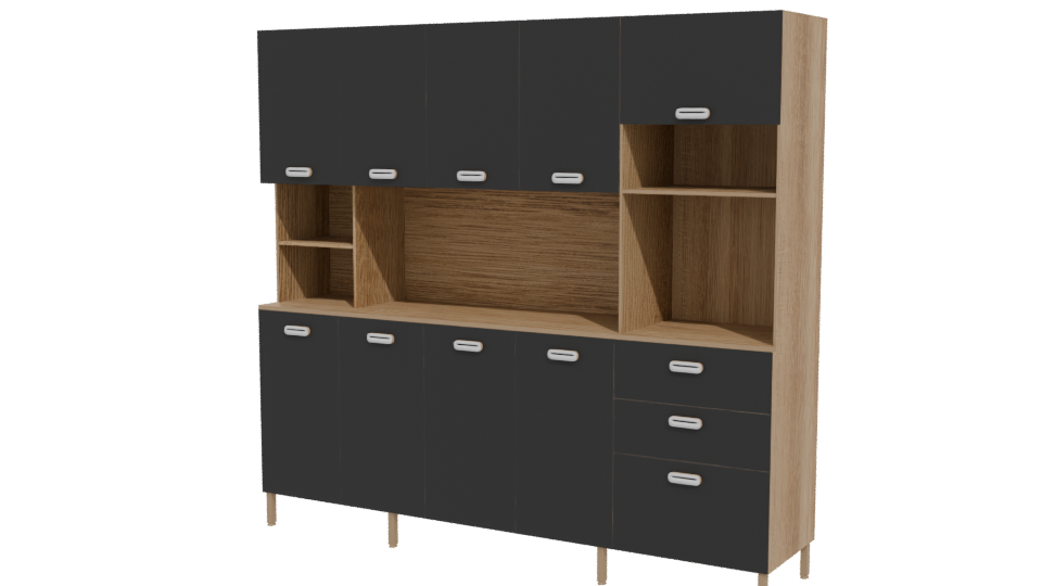 Stylish Modern Kitchen Cabinet 3D Model - Professional 3D Model Render 12