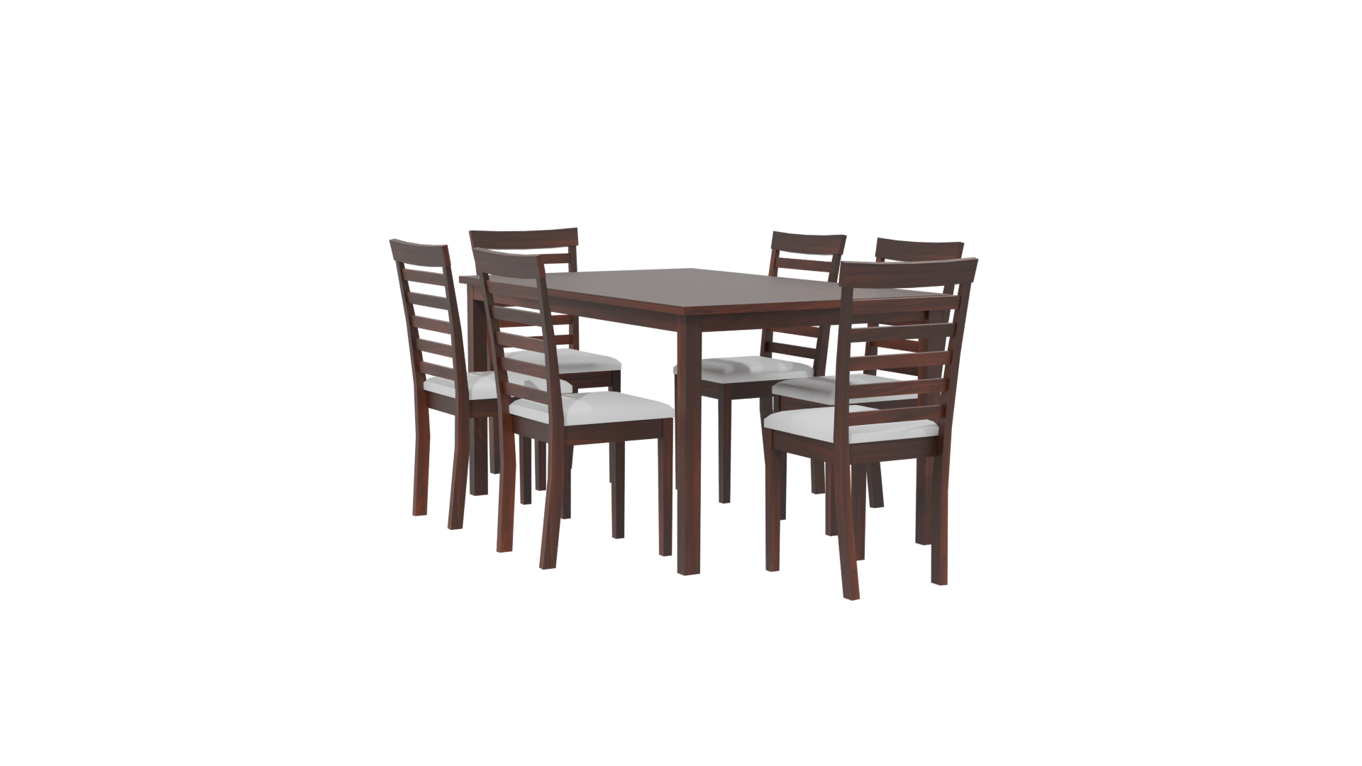 Stylish Wooden Dining Table Set with Chairs 3D Model - Professional 3D Model Render 13