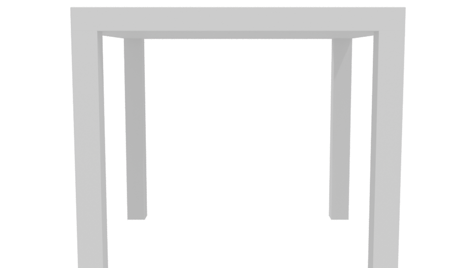 Sleek Minimalist White Dining Table 3D Model - Professional 3D Model Render 5