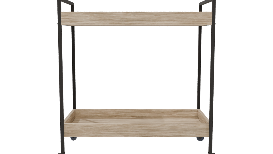 Stylish Wooden Serving Cart 3D - Professional 3D Model Render 5