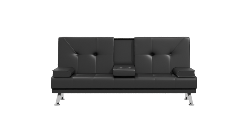 Futón Lounge Negro 3D Model - Professional 3D Model Render 11