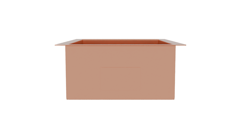 Stylish Rectangular Copper Basin 3D - Professional 3D Model Render 8