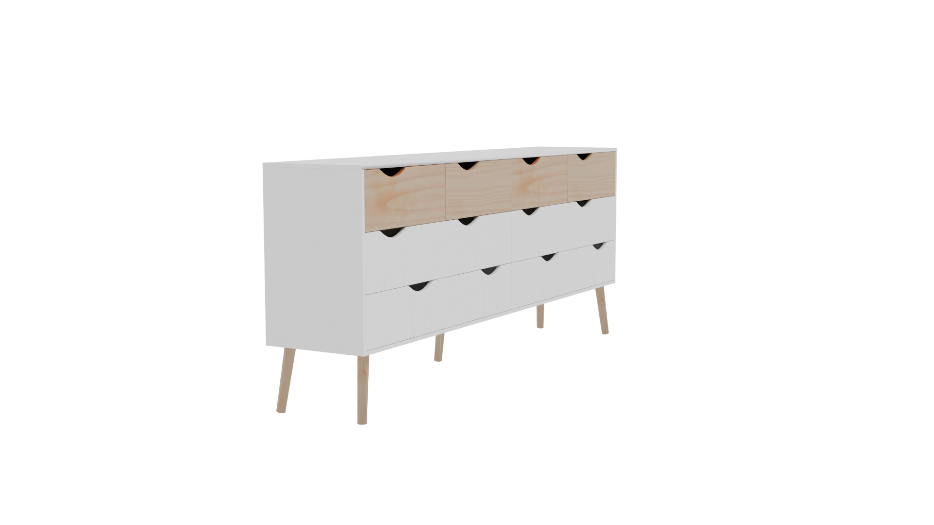 Stylish Modern Wooden Sideboard 3D - Professional 3D Model Render 9