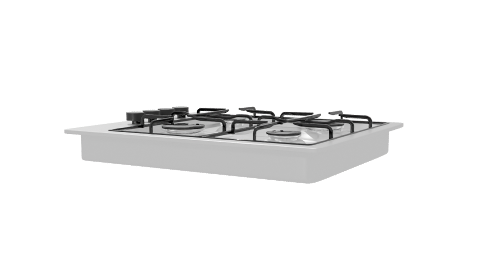 Sleek Gas Cooktop 3D Model - Professional 3D Model Render 6