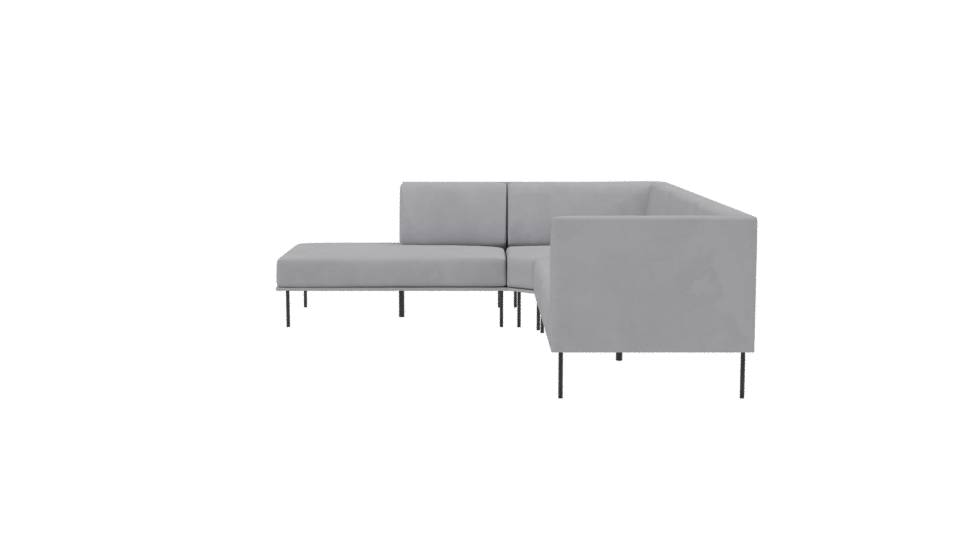 Sectional Sofa Model in Gray - Professional 3D Model Render 2