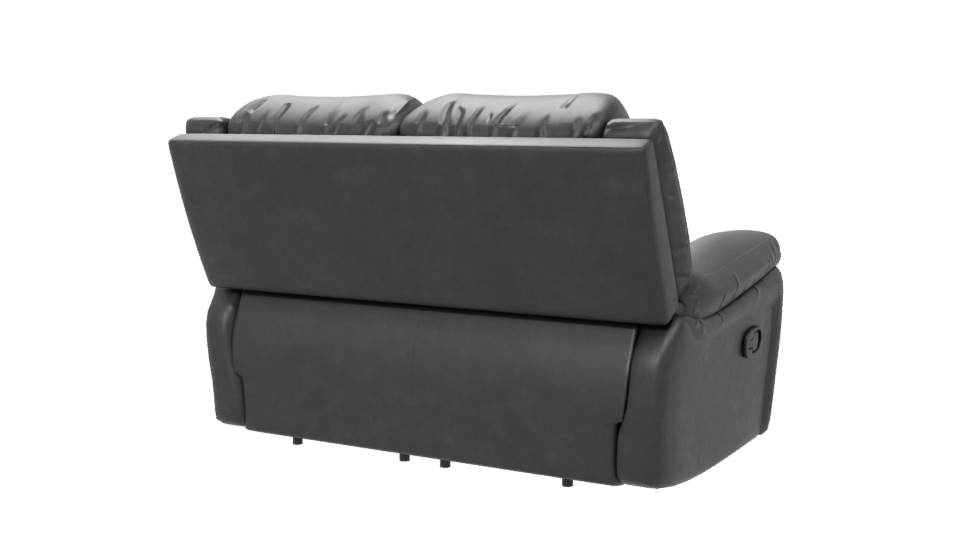 Stylish Black Reclining Couch Model - Professional 3D Model Render 6