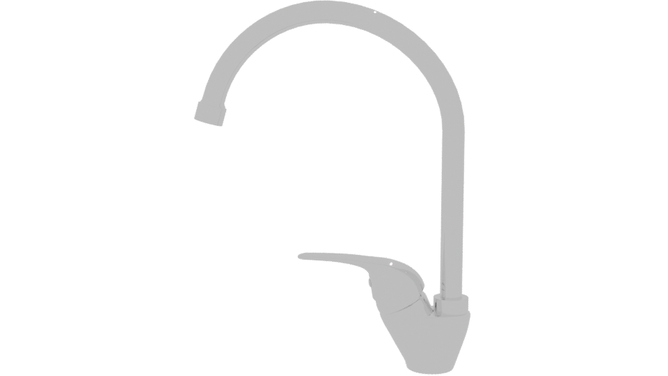 Sleek Modern Kitchen Faucet 3D Model - Professional 3D Model Render 2