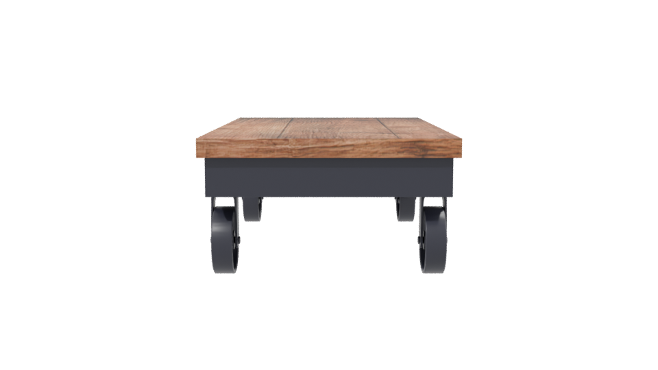 Industrial Wooden Coffee Table 3D - Professional 3D Model Render 2