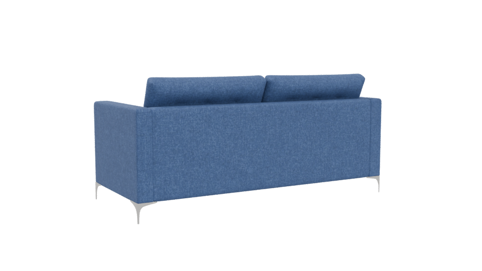 Stylish Blue Fabric Sofa 3D Model - Professional 3D Model Render 4