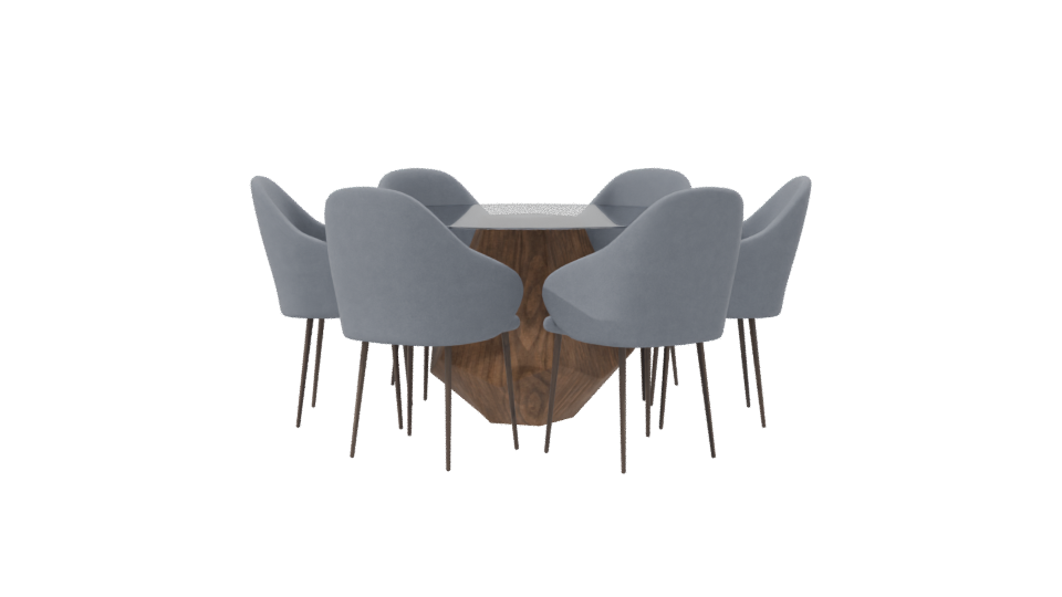 Round Dining Table Set 3D - Professional 3D Model Render 8