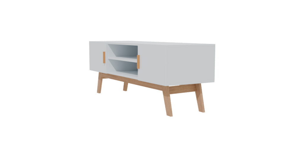 Minimalist Wooden TV Stand 3D - Professional 3D Model Render 13