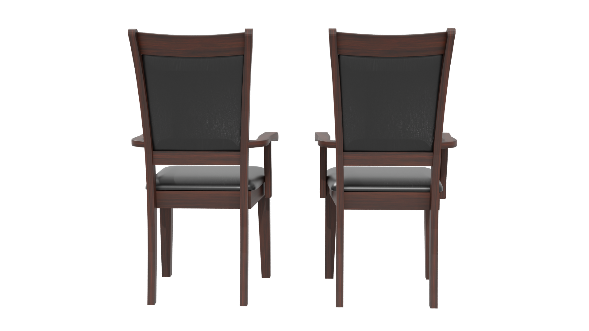 Elegant Black Upholstered Dining Chairs - Professional 3D Model Render 20