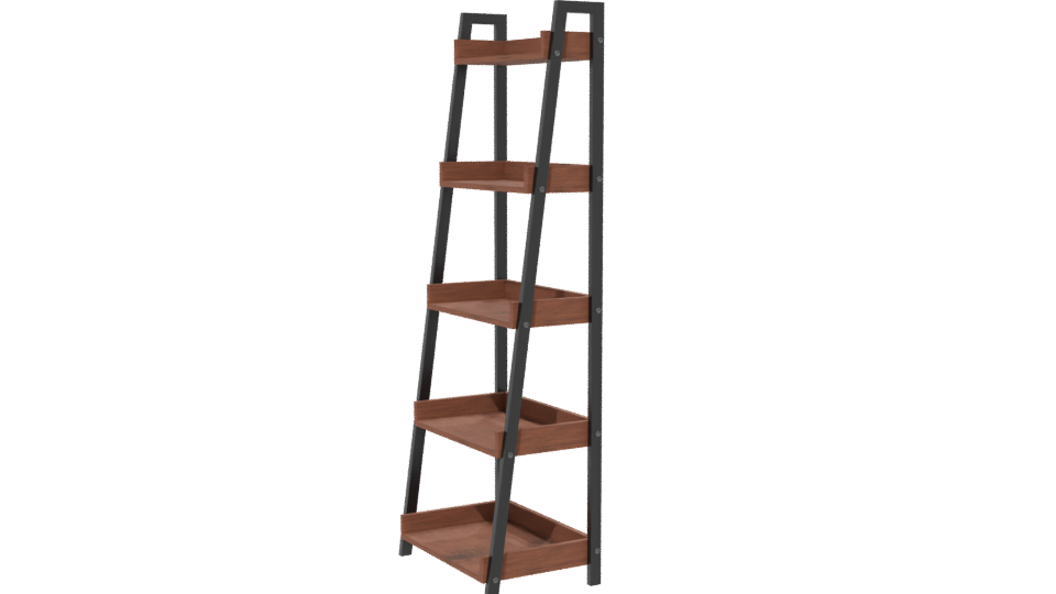 Industrial Wooden Shelf Unit 3D - Professional 3D Model Render 13