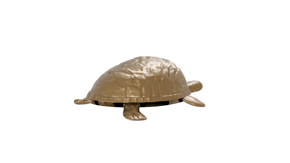 Stylized Golden Turtle Model 3D - Professional 3D Model Render 7