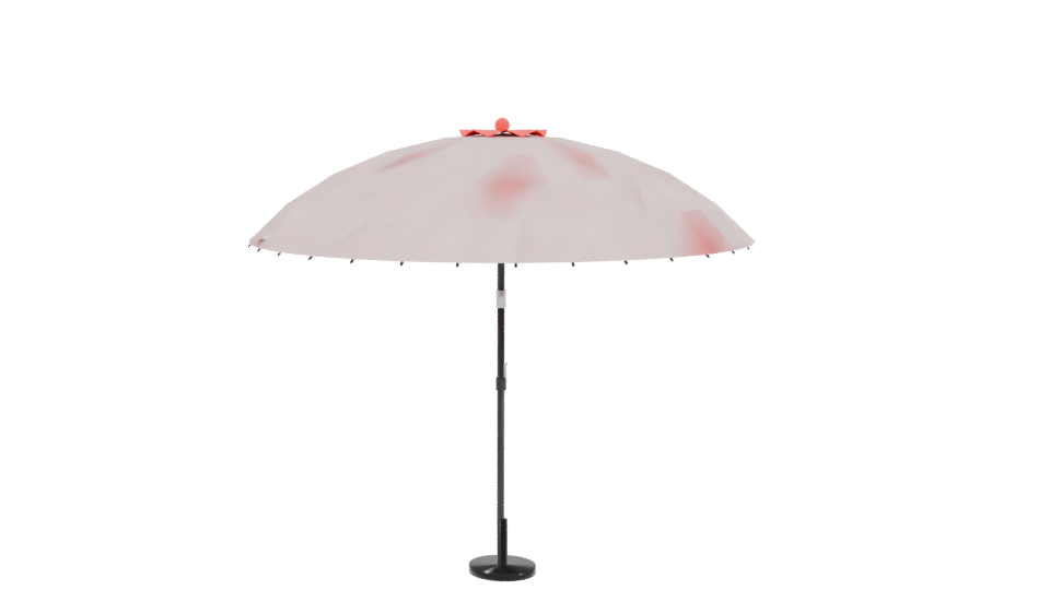 Vibrant Red Outdoor Patio Umbrella 3D Model - Professional 3D Model Render 3