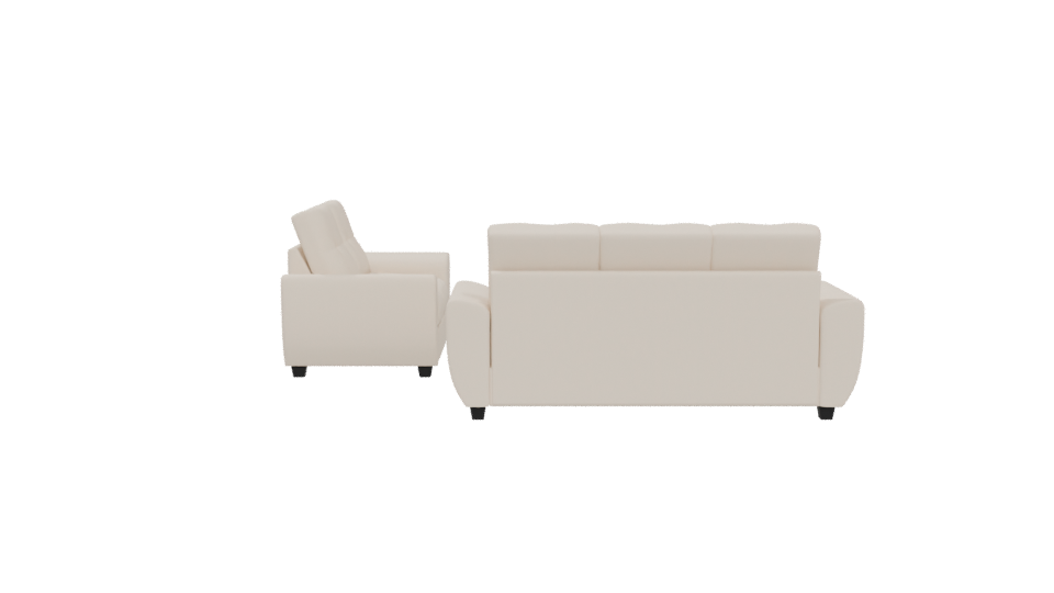 Contemporary Cream Leather Sofa Set 3D Model - Professional 3D Model Render 5
