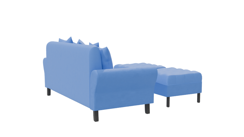 Stylish Blue Sofa Set 3D - Professional 3D Model Render 7