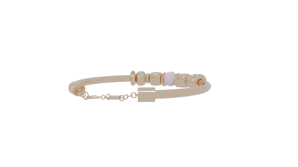 Elegant Gold Charm Bracelet 3D - Professional 3D Model Render 6