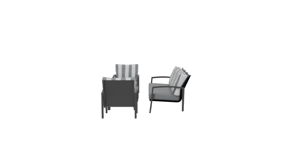 Contemporary Outdoor Seating Set 3D Model - Professional 3D Model Render 2