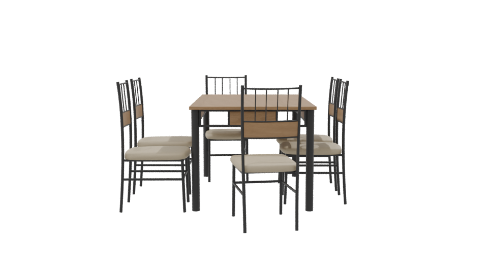 Stylish Modern Dining Table Set 3D Model - Professional 3D Model Render 8