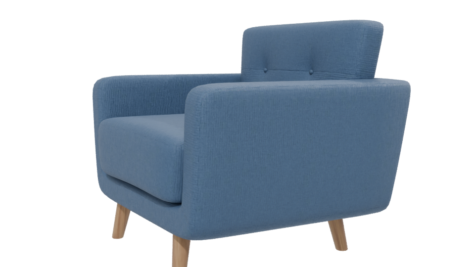 Stylish Modern Fabric Armchair 3D Model - Professional 3D Model Render 13