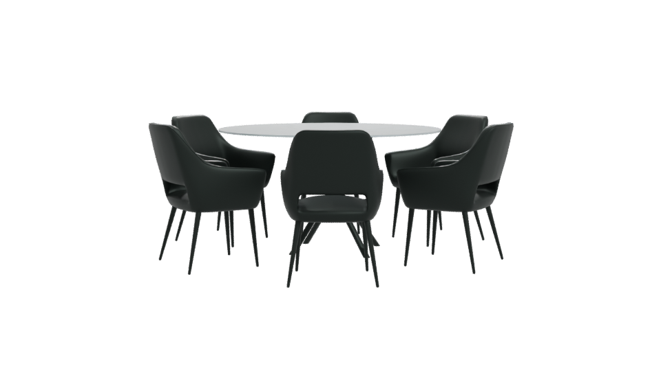 Modern Dining Table Set 3D - Professional 3D Model Render 11