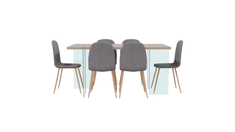 Minimalist Dining Table Set 3D - Professional 3D Model Render 2