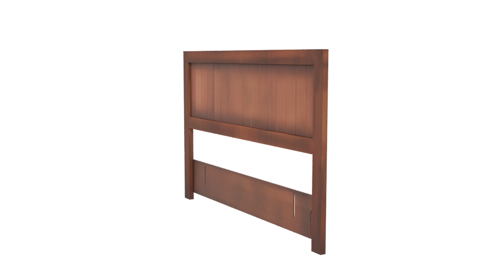 Stylish Wooden Bed Headboard Model - Professional 3D Model Render 13