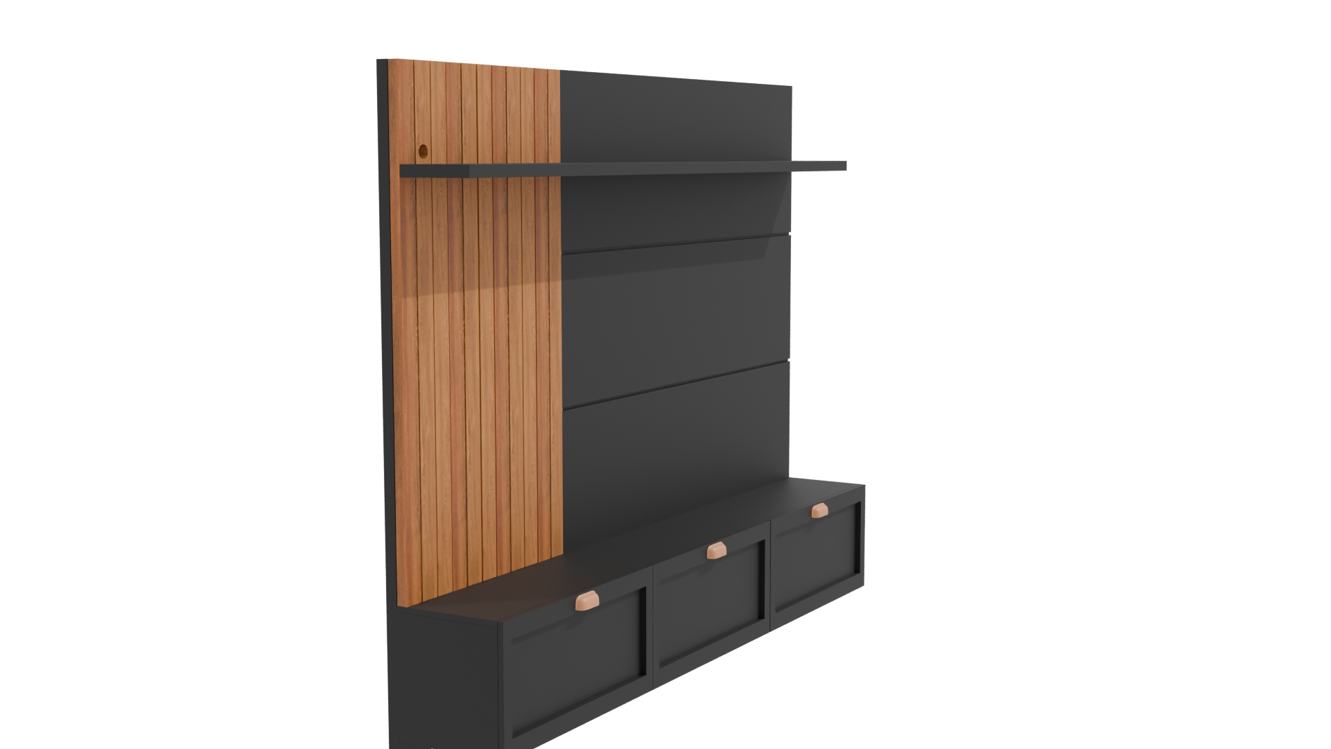 Modern Entertainment Center 3D - Professional 3D Model Render 9