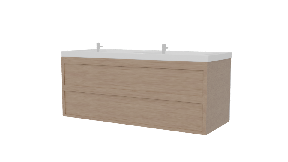 Stylish Double Sink Bathroom Model - Professional 3D Model Render 6