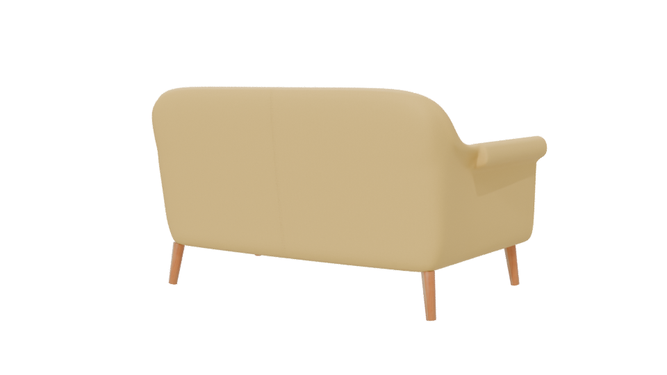 Stylish Minimalist Two-Seat Sofa 3D Model - Professional 3D Model Render 6
