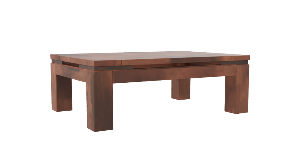 Rustic Wooden Coffee Table Model - Professional 3D Model Render 7