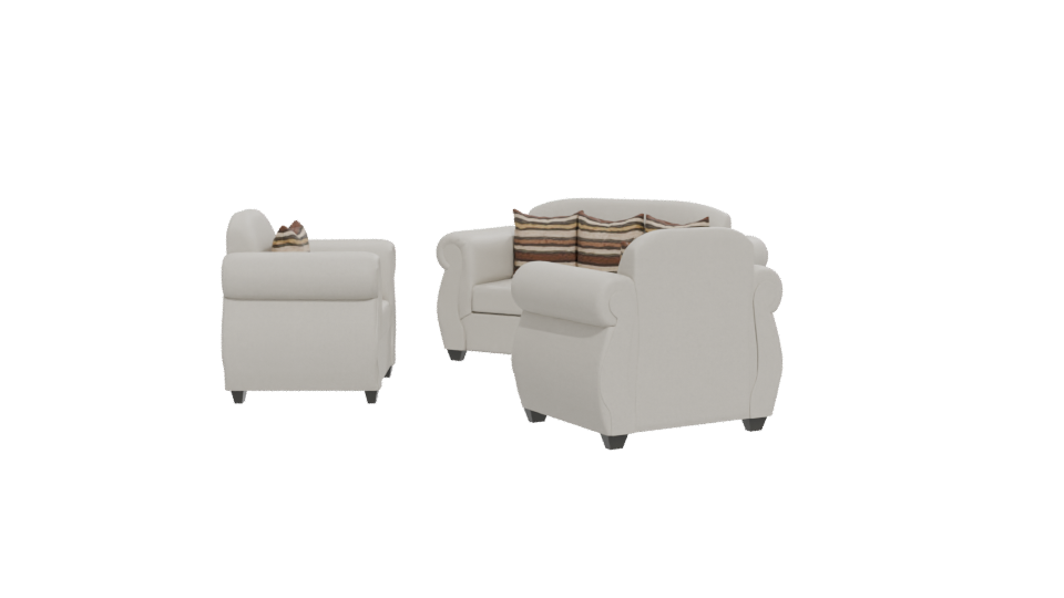 Elegant Upholstered Sofa Set 3D - Professional 3D Model Render 12