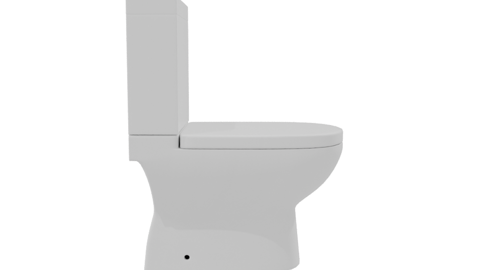 Minimalist White Toilet Model - Professional 3D Model Render 8