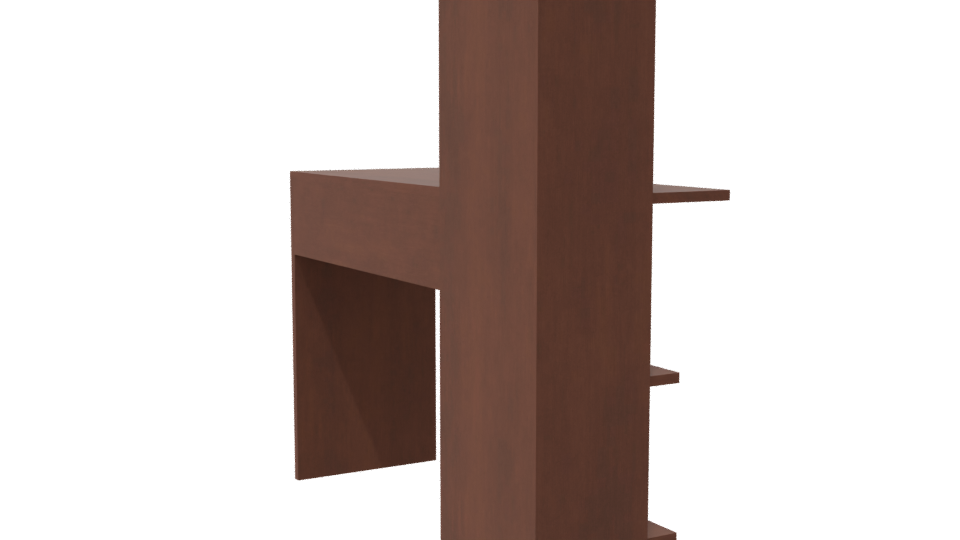 Stylish Wooden Desk Model 3D - Professional 3D Model Render 7