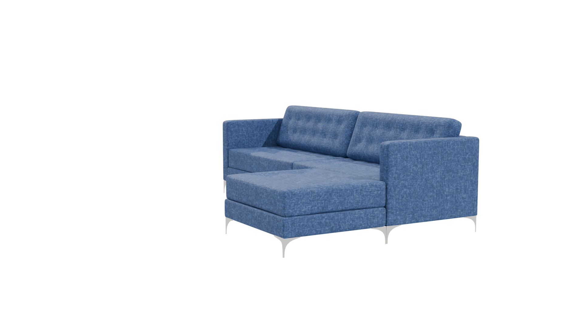 Stylish Blue Sectional Sofa - Professional 3D Model Render 10