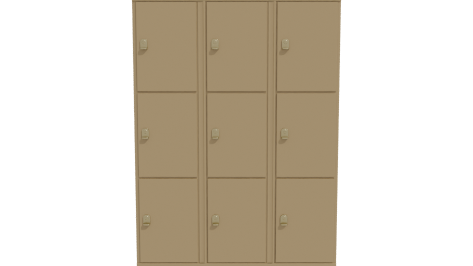 Stylish Lockers Storage Unit 3D - Professional 3D Model Render 11