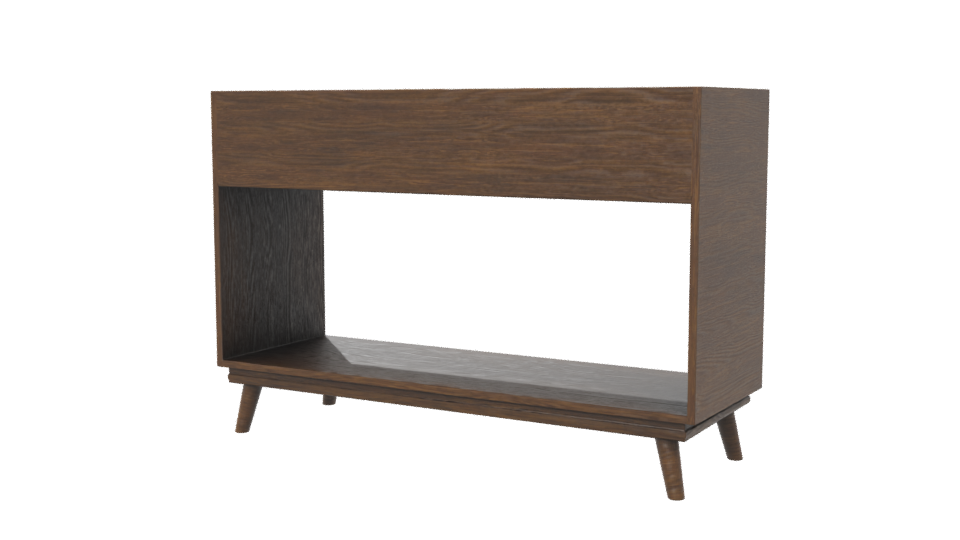 Stylish Vintage Wooden Console Table 3D Model - Professional 3D Model Render 6