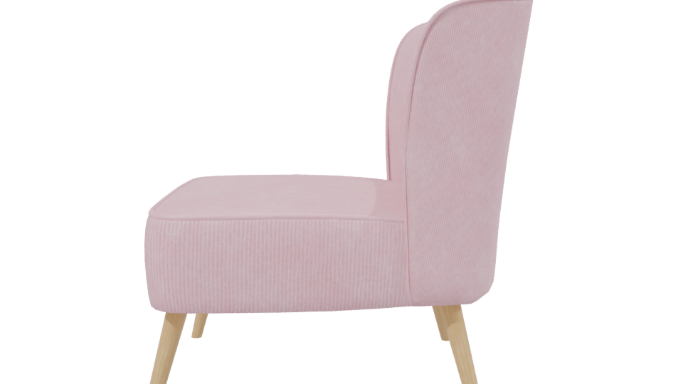 Stylish Pink Accent Chair 3D - Professional 3D Model Render 2