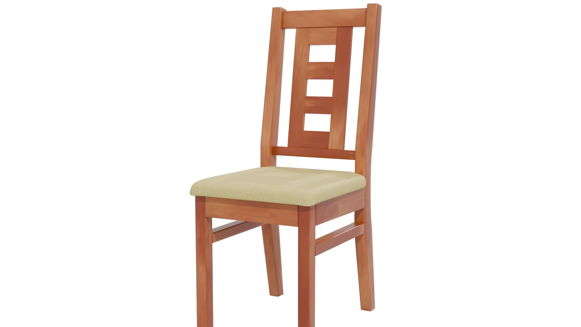Stylish Wooden Dining Chair 3D Model - Professional 3D Model Render 12