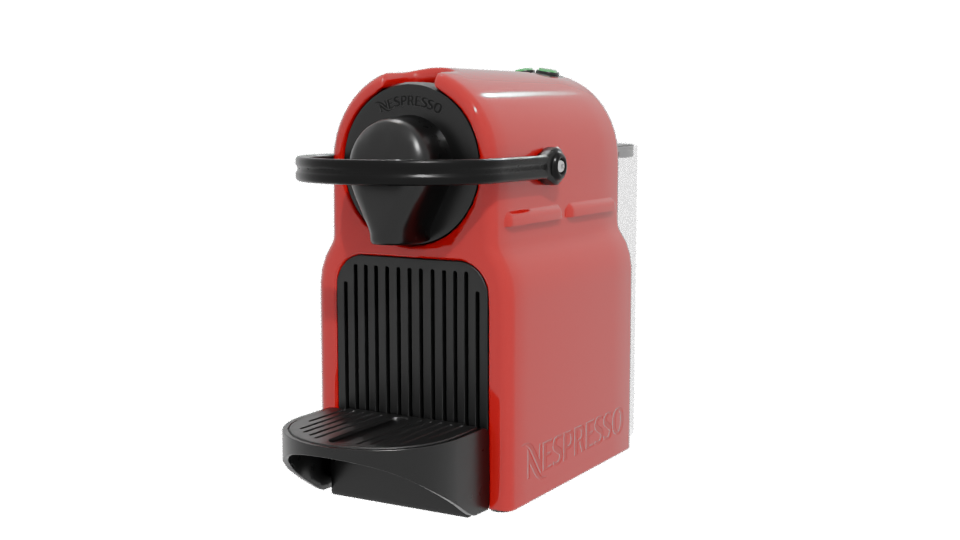 Stylish Red Coffee Machine Model - Professional 3D Model Render 12