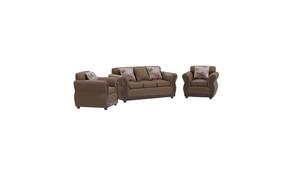 Elegant Vintage Sofa Set 3D - Professional 3D Model Render 10