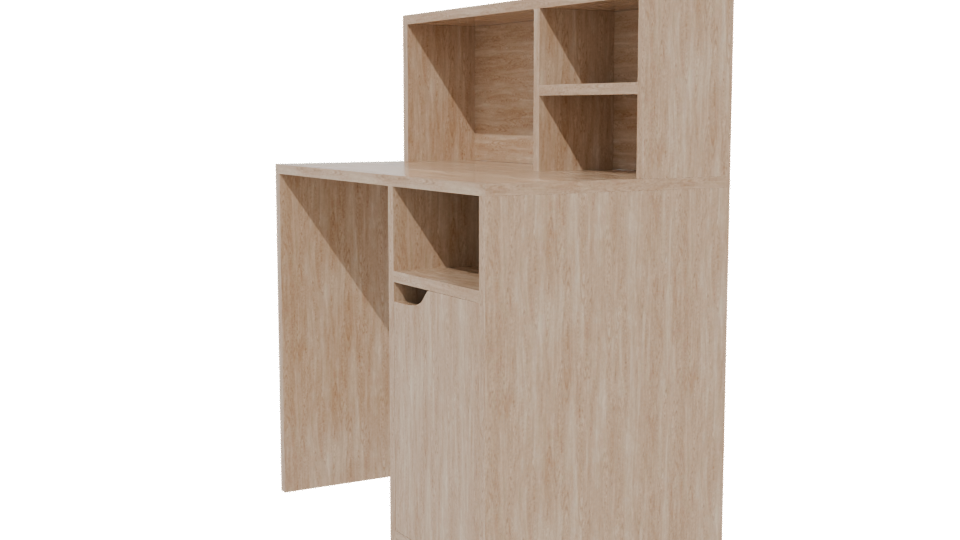 Minimalist Wooden Desk Model - Professional 3D Model Render 13