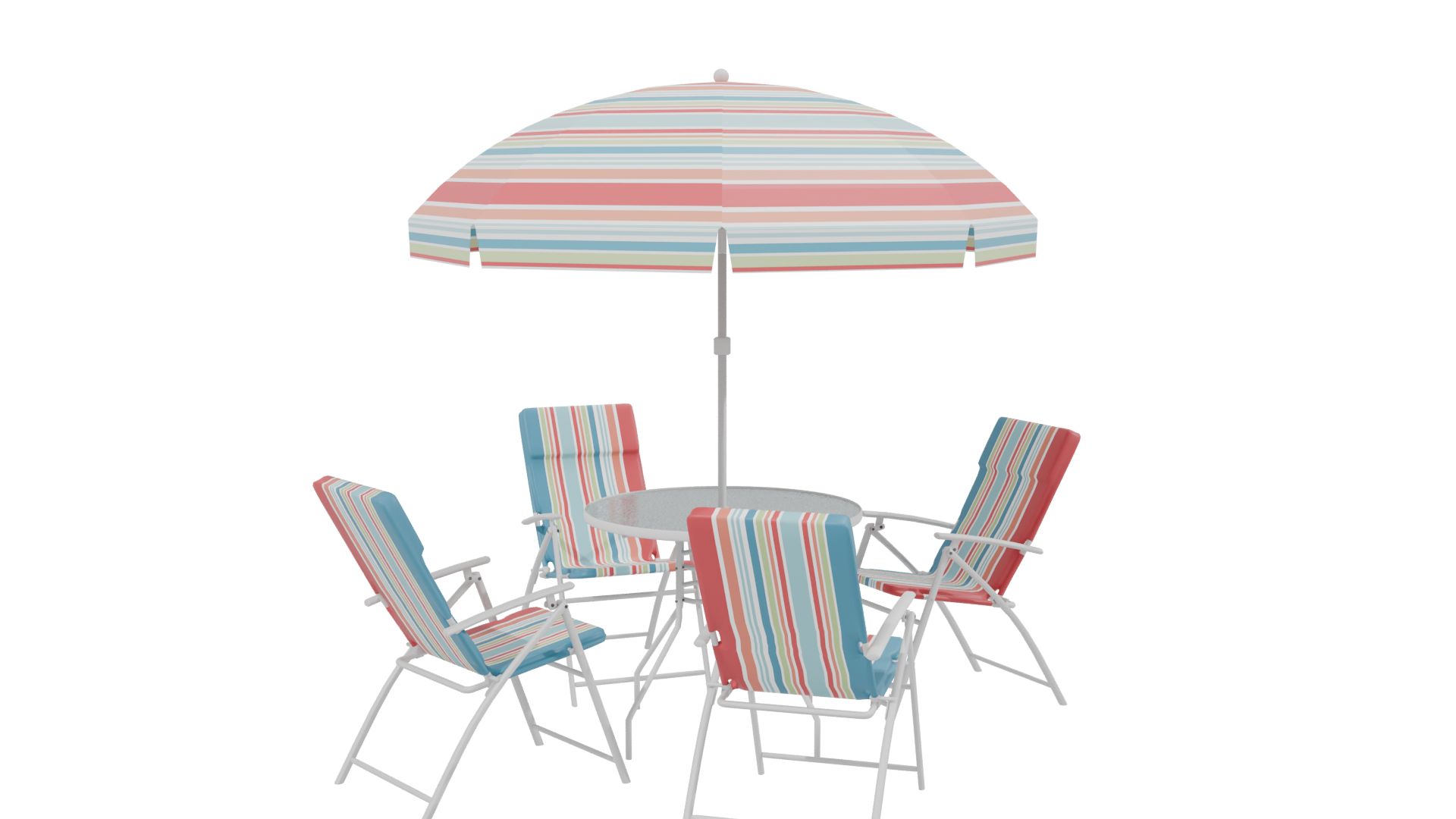 Colorful Outdoor Patio Set 3D - Professional 3D Model Render 2