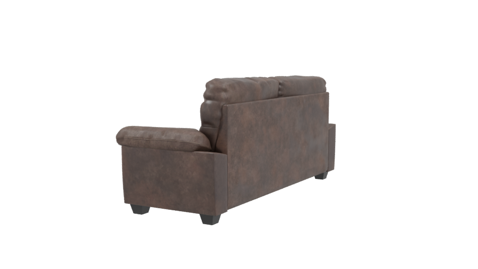 Stylish Brown Leather Sofa 3D - Professional 3D Model Render 3