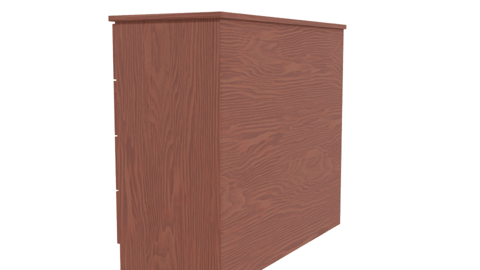 Contemporary Wooden Dresser 3D Model - Professional 3D Model Render 3