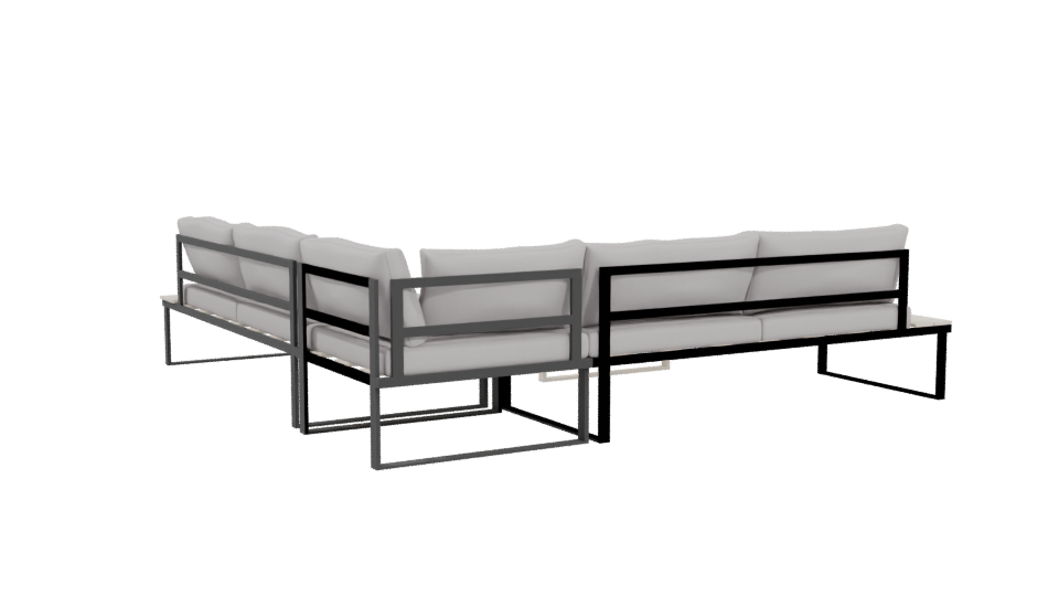 Contemporary Outdoor Seating Set 3D - Professional 3D Model Render 4