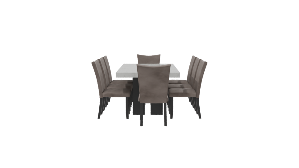Rectangular Marble Dining Table 3D - Professional 3D Model Render 8