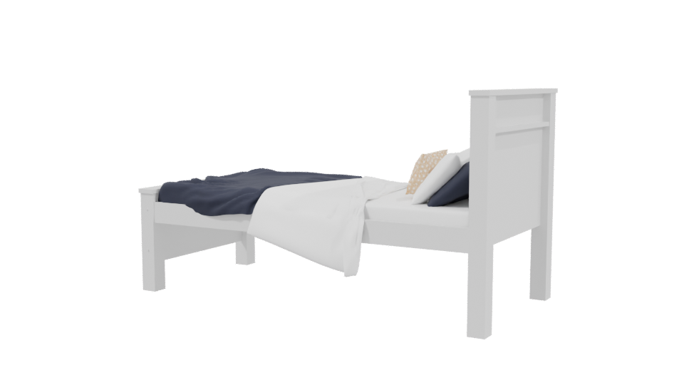 Stylish Single Bed Model 3D - Professional 3D Model Render 3