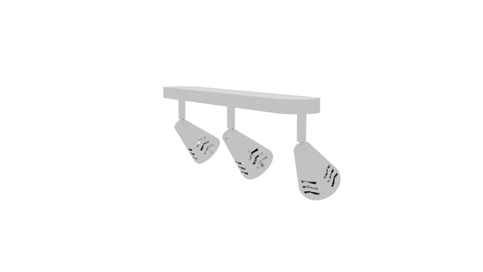 Sleek Modern Triple Track Lighting Fixture 3D Model - Professional 3D Model Render 7